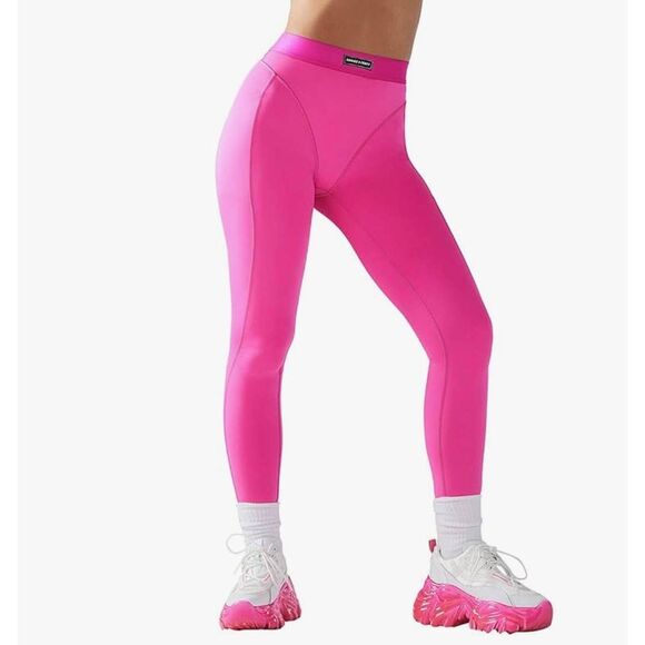 Savage X Fenty Pants - Savage x Fenty Womens Lineup High-Waist Pocket Leggings Pink Highlighter